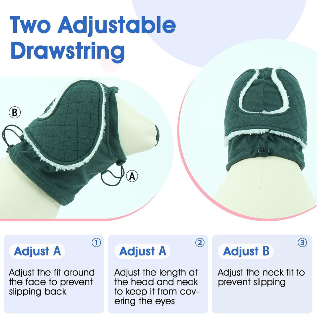 Morvigive dog neck and ear warmer hoodie side angle view