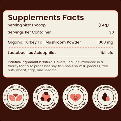 Lumiqour pets supplement container displaying cellular and lump support claims