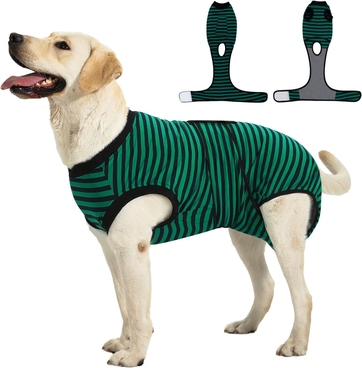Premium pet recovery garment packaging showing USA imported beauty and care product