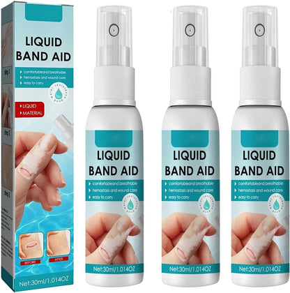 Pelinuar liquid bandage spray front view showing three piece packaging for first aid care
