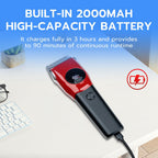 Mcbazel rechargeable dog grooming kit showing the built-in LED safety light