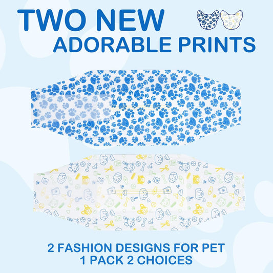 Dono male dog wraps showing the blue color changing wetness indicator line feature