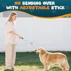 Yellow target ball close up on extendable pet training rod.