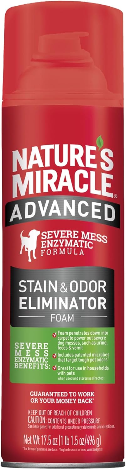 Nature's Miracle Advanced Stain and Odor Eliminator Dog Spray, Fresh Scent, Severe Mess Enzymatic Formula For Tough Pet Messes, 32 oz - Image 11