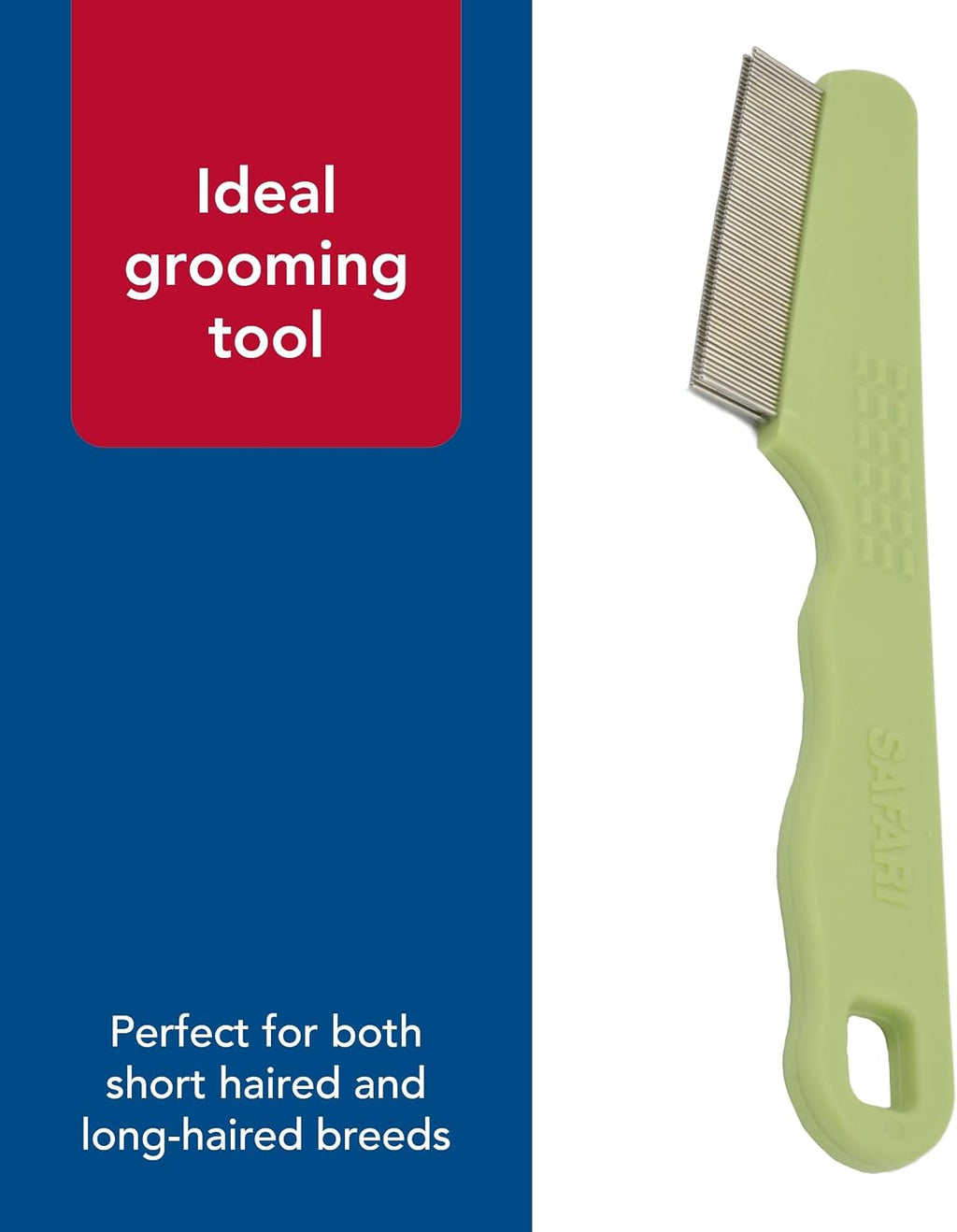 Coastal Pet Safari flea comb packaging showing USA quality