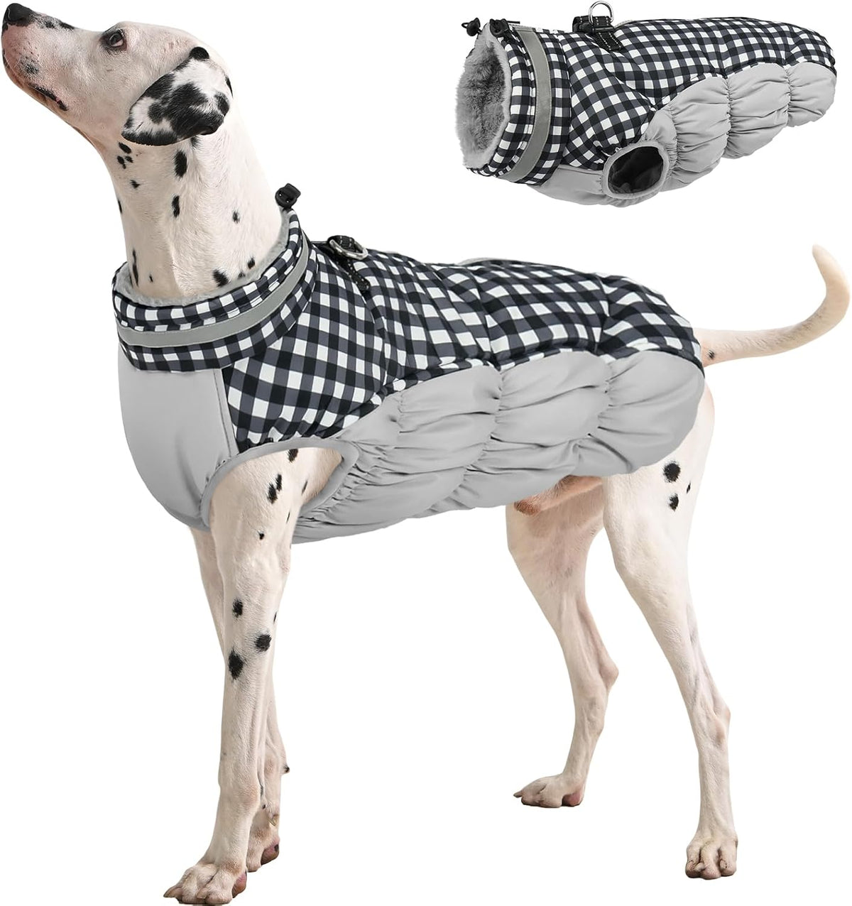 FUAMEY Dog Coat for Medium Dogs,Waterproof Dog Winter Jacket with Harness Built in Puppy Cold Weather Coats Reflective Pet Vest with Zipper Warm Fleece Dogs Snowsuit Windproof Red M - Image 10