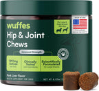 Wuffes Advanced Dog Hip and Joint Supplement with Glucosamine, Chondroitin, Omega 3, MSM, and Green Lipped Mussel, 60 Pork Flavored Chews for Small and Medium Dog Breeds - Image 11