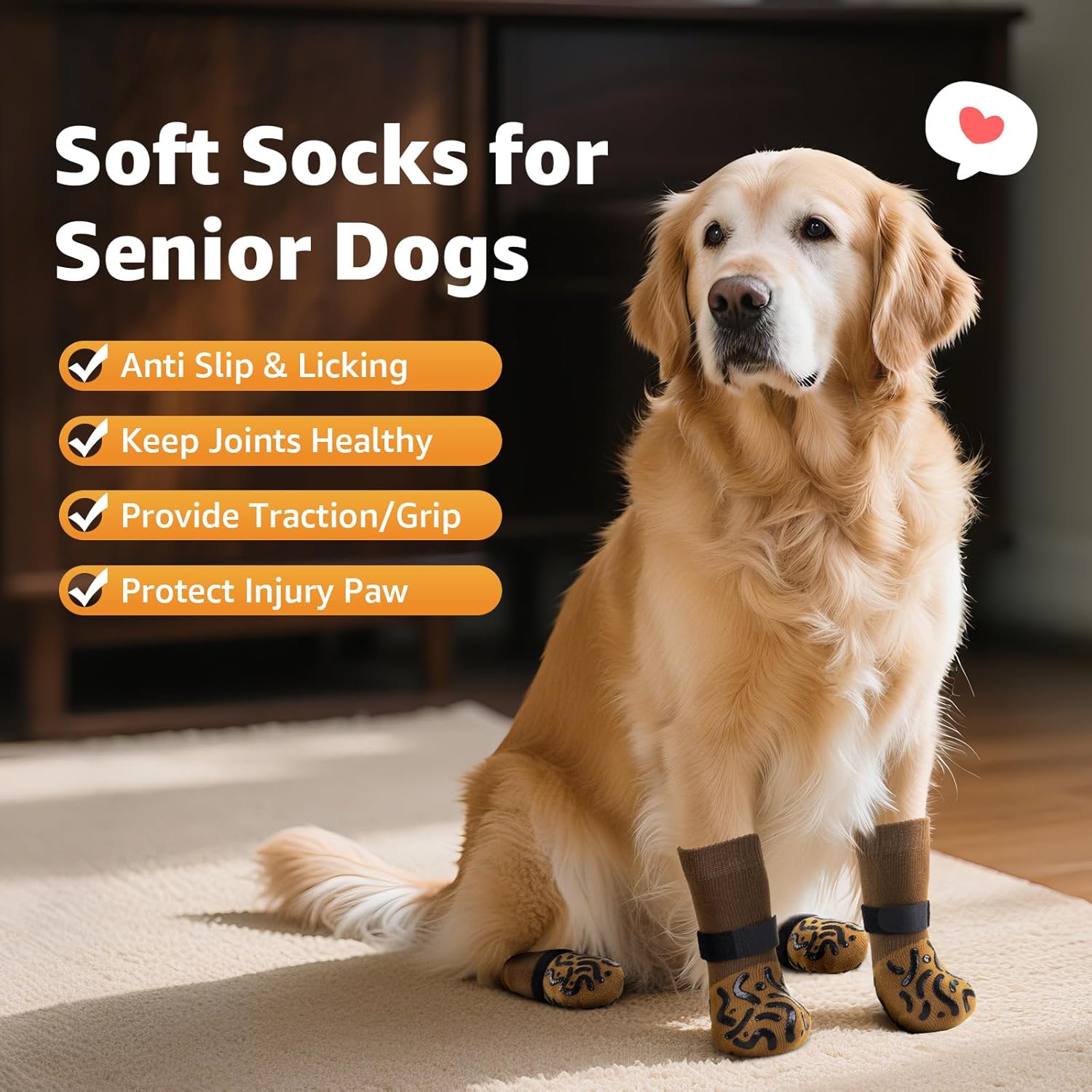 Close up of Roilpet dog sock adjustable straps