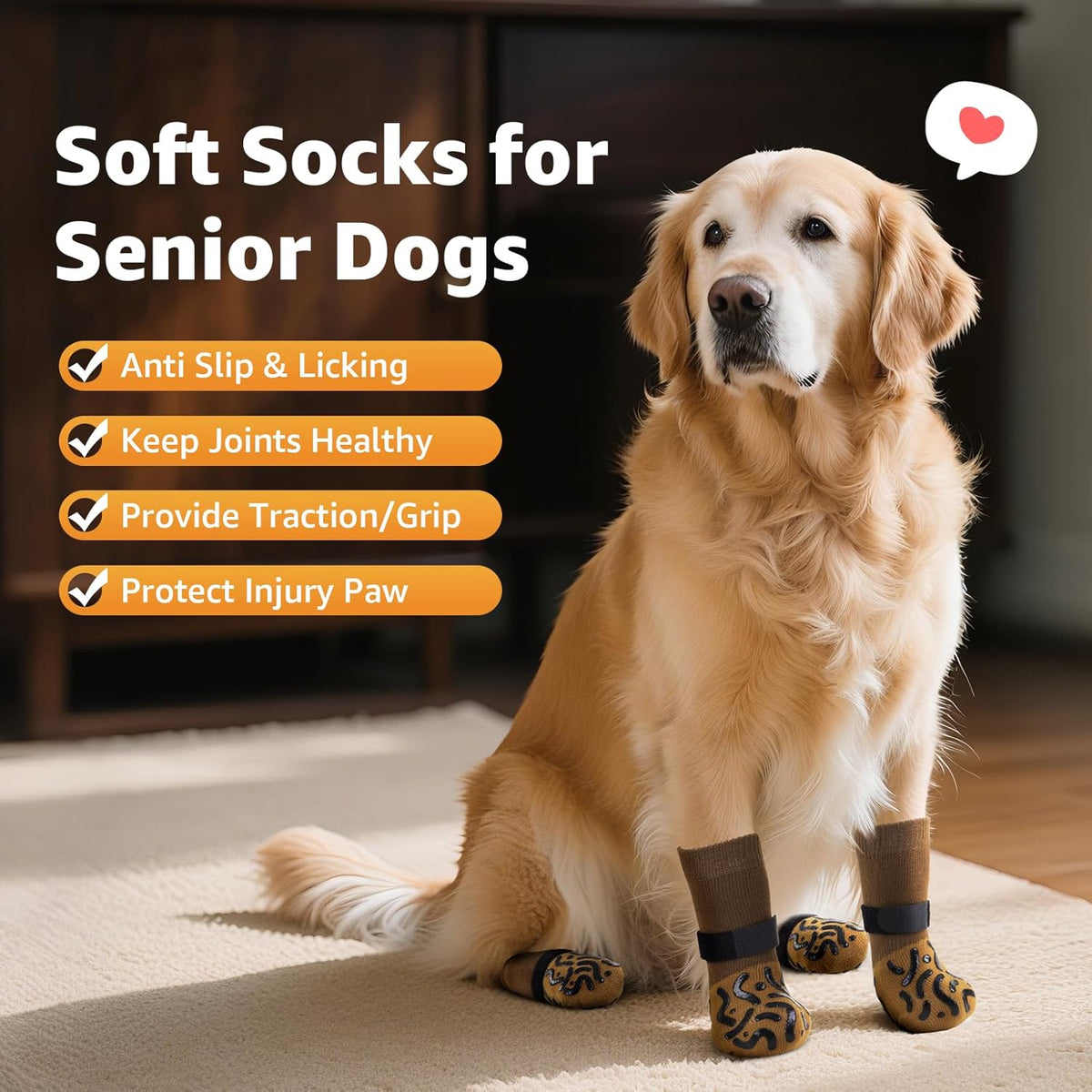 Close up of Roilpet dog sock adjustable straps