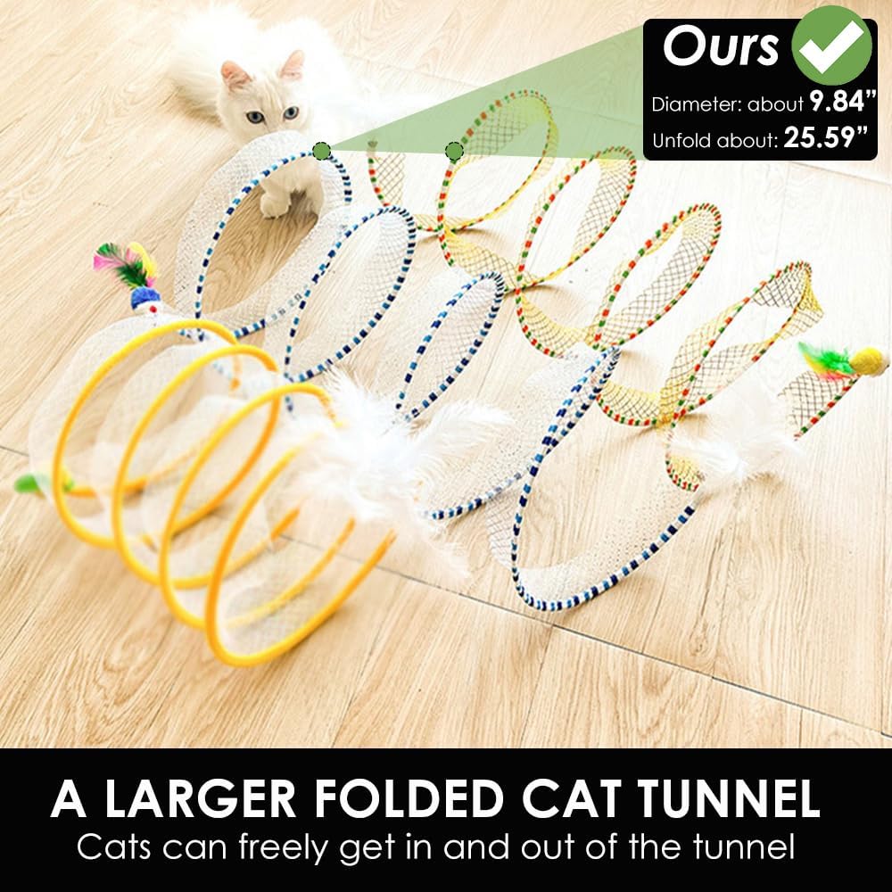 Premium imported interactive cat teaser wand and tunnel combo