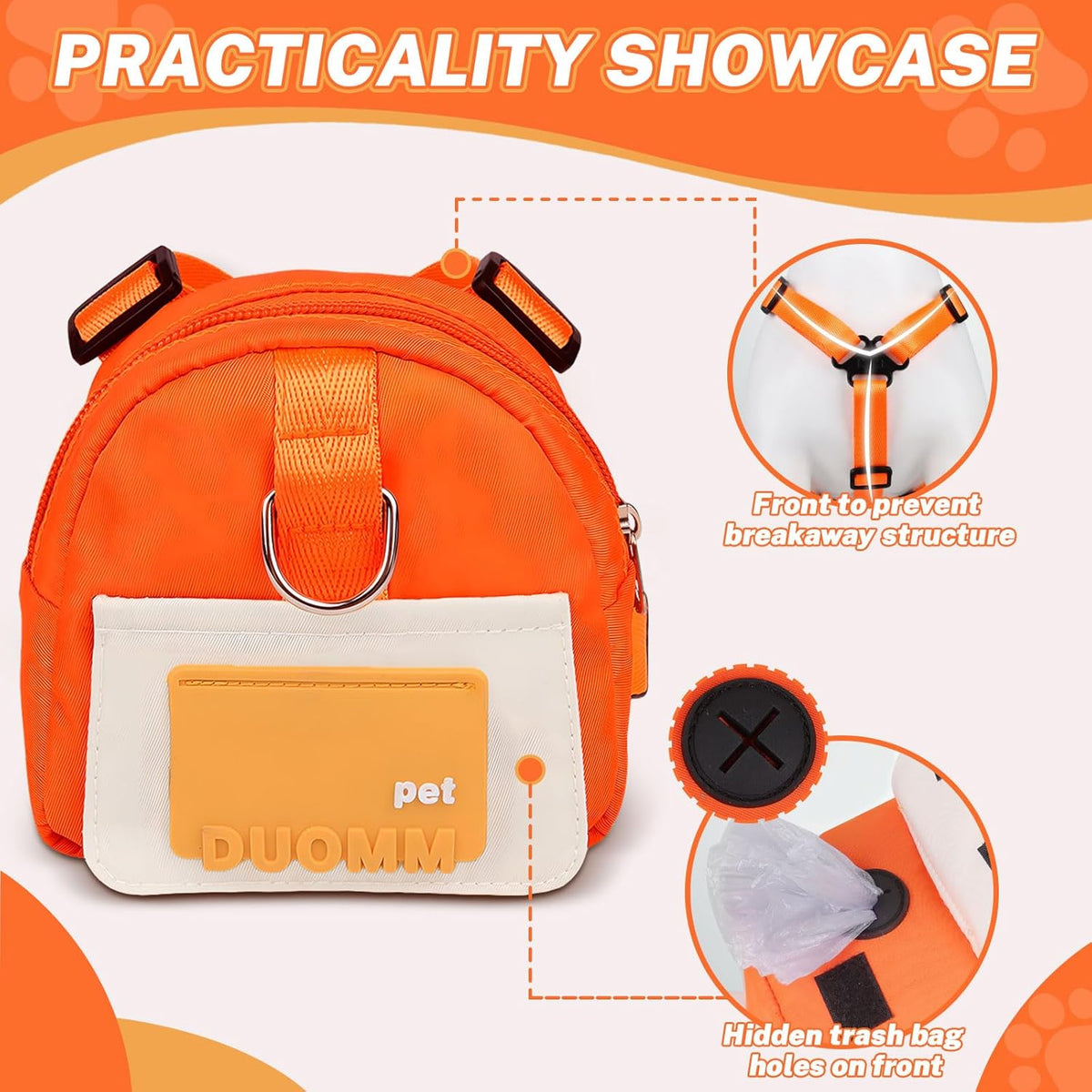 Bagentry waterproof polyester twill dog backpack texture and quick release buckles