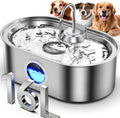 Ecoconut 16 Liter stainless steel dog water fountain front view
