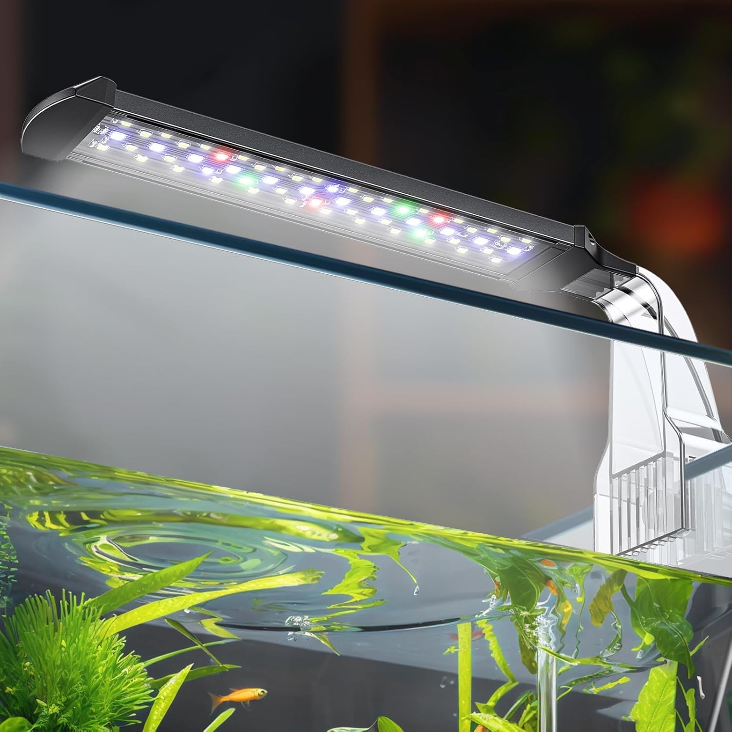 Pawfly 6 W LED Aquarium Light for 1 to 5 Gallon Fish Tanks Clip On Fish Tank Light USB Moving Aquarium Lamp with Full Spectrum Dimmable White Blue Red Green Lights with Timer (Adapter Not Included) - Image 11