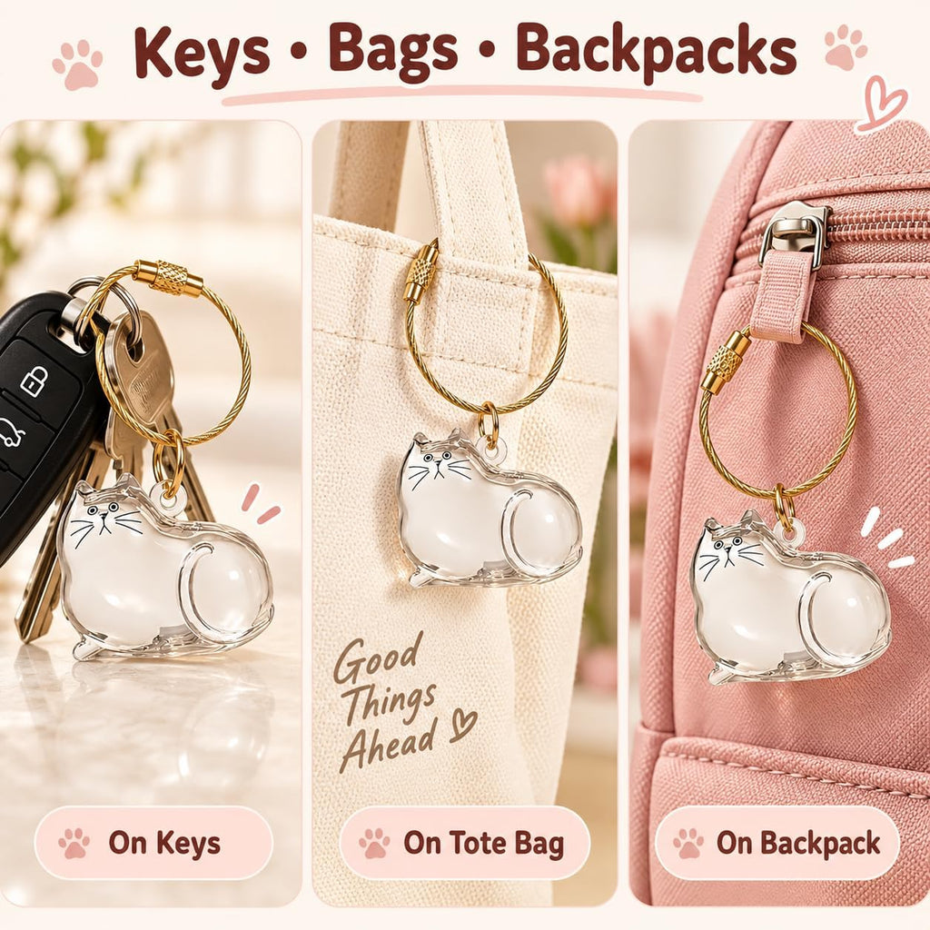 Cat Fur Memorial Keychain Keepsake Capsule Hair Storage Pendant for Pet Remembrance Fillable - Image 4