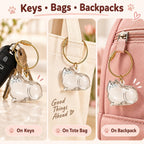 Cat Fur Memorial Keychain Keepsake Capsule Hair Storage Pendant for Pet Remembrance Fillable - Image 4