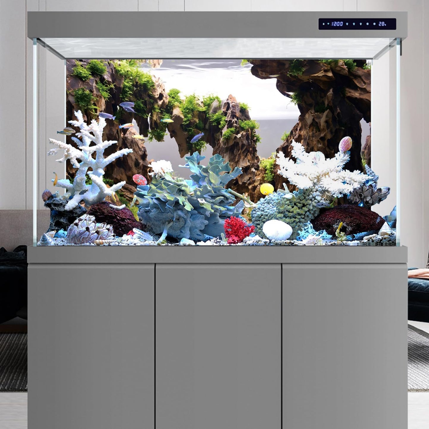 Outside tank installation setup for forty eight by twenty four inch aquarium poster