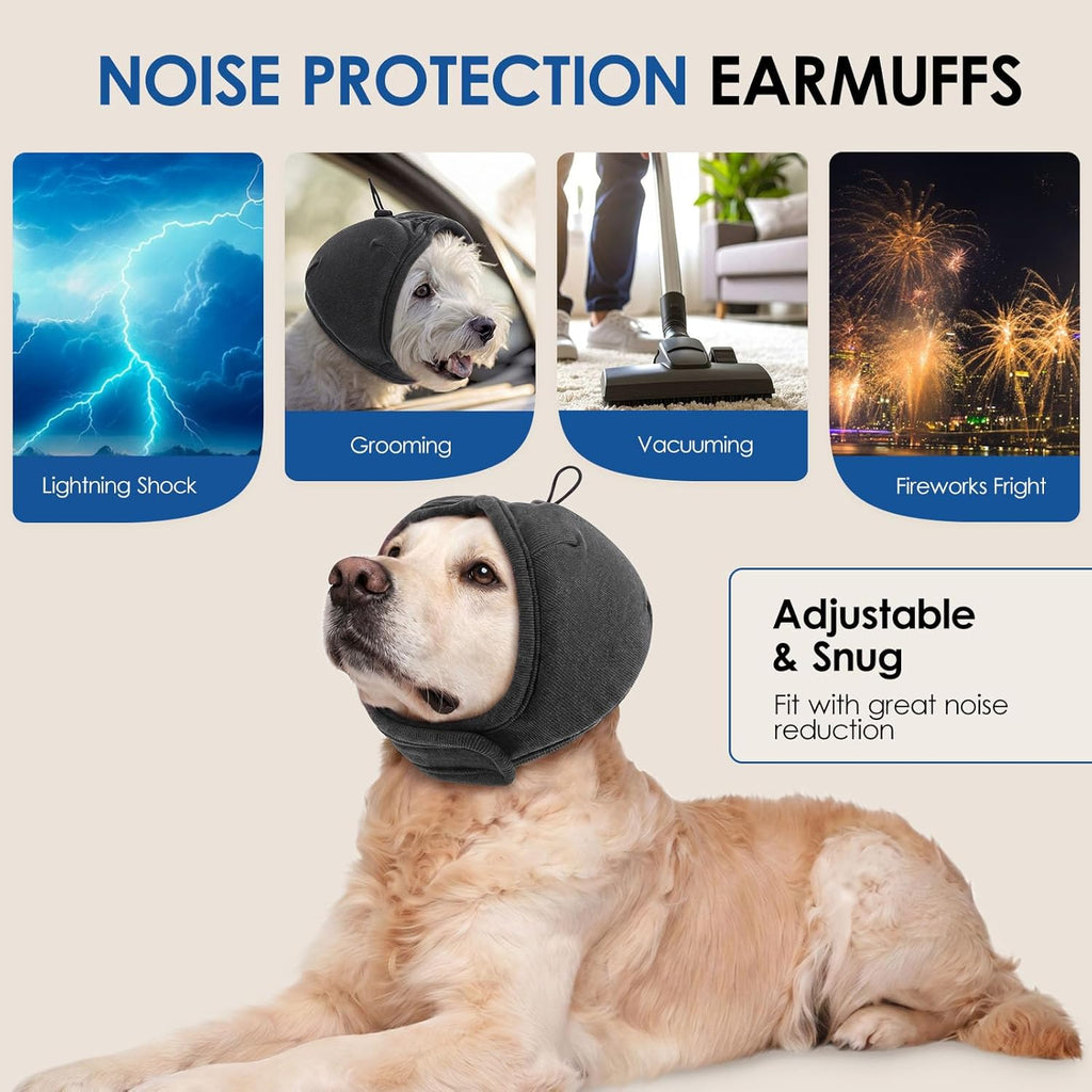 Sunfura dog calming hoodie showing the adjustable hook and loop closure design.