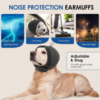 Sunfura dog calming hoodie showing the adjustable hook and loop closure design.