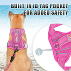 Side view of Barkbay pink reflective dog vest on a dog