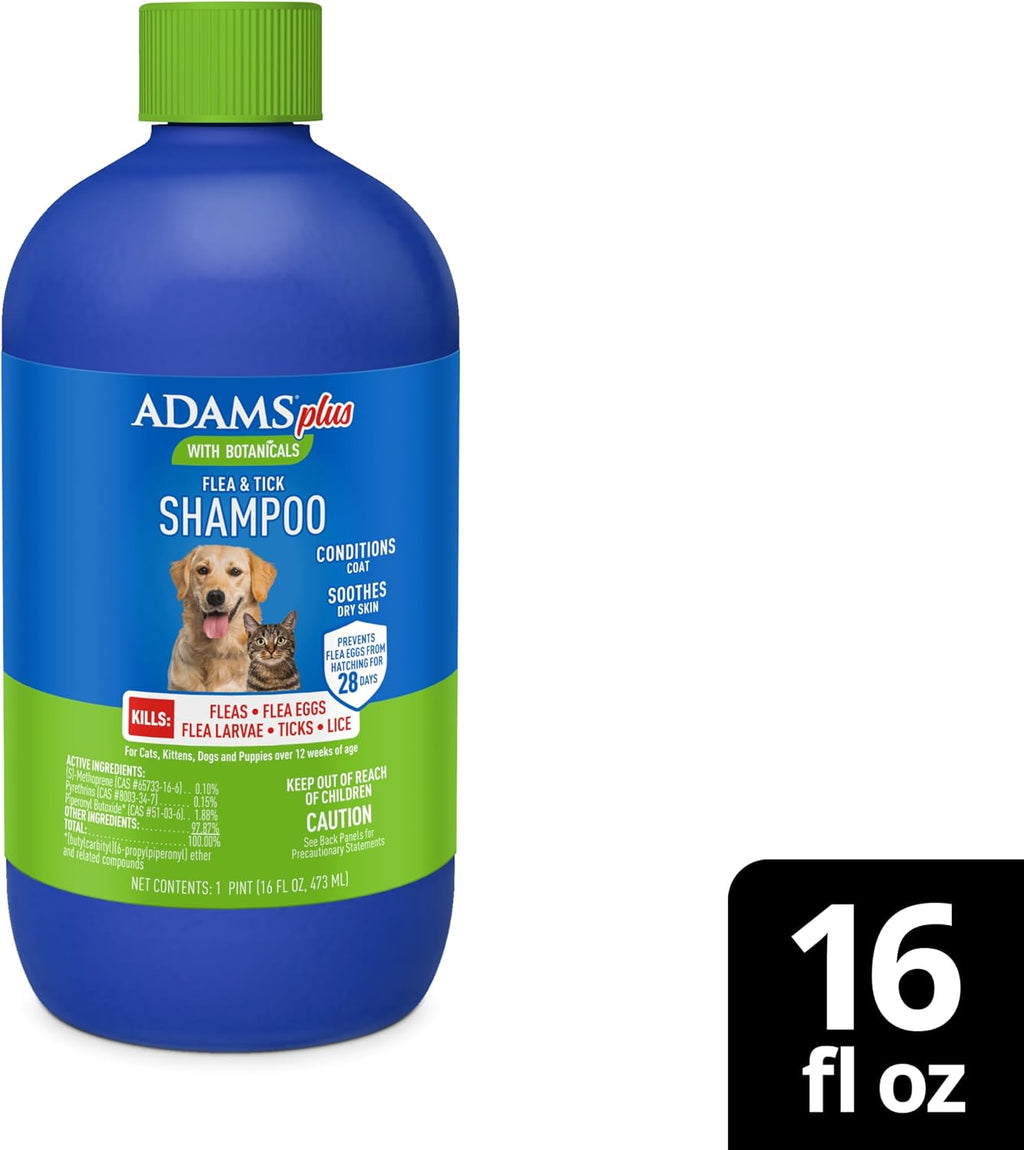 ADAMS Plus Botanicals Flea & Tick Shampoo with Precor for Dogs, Cats, Puppies & Kittens, Flea Shampoo to Treat Infestations, Kills Eggs & Lice, Cleans and Conditions Coat, Plant-Based, 16 Ounces - Image 10
