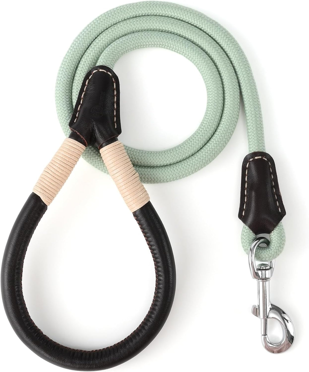 Mile High Life Dog Leash, Rope Leash with Genuine Leather Connection and Heavy Duty Metal Clasp, Great for Small Medium Large Dogs(Pink,48 Inch) - Image 10