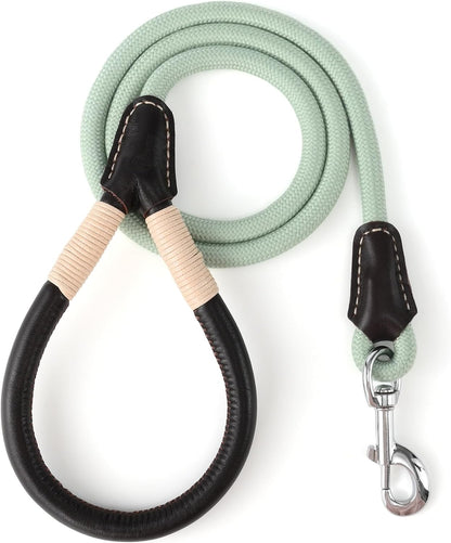 Mile High Life Dog Leash, Rope Leash with Genuine Leather Connection and Heavy Duty Metal Clasp, Great for Small Medium Large Dogs(Pink,48 Inch) - Image 10