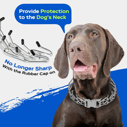 Toptakeit training collar with blunt prongs protecting dog trachea.