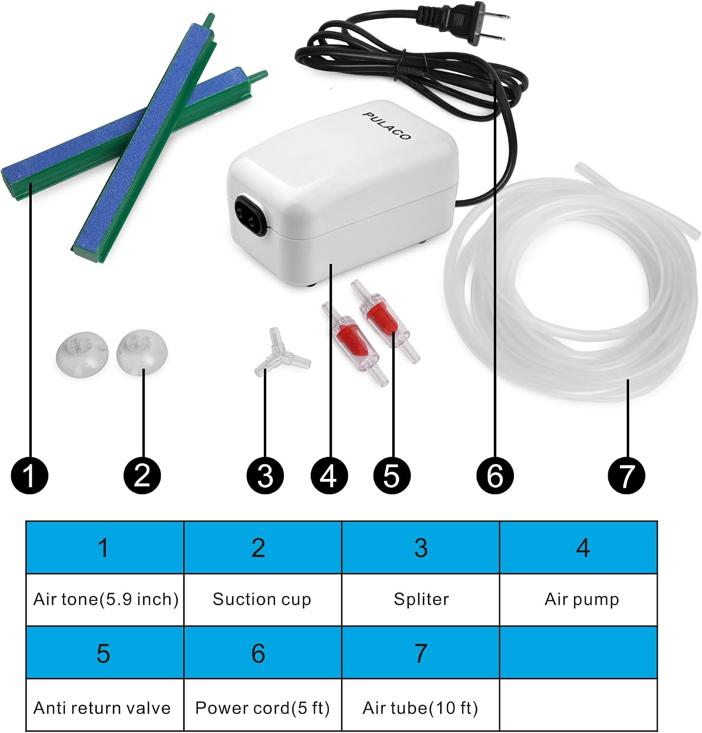 Side profile of Pulaco magnetic ceramic aquarium aerator pump