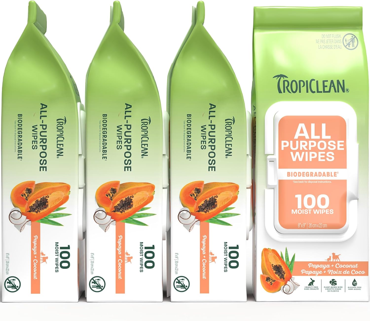 TropiClean Deep Cleaning Pet Wipes, 100ct - Wipes for Dogs & Cats - Gently Removes Dirt, Dander & Smells - for Pet Paws, Face, Body & Bottom - Sweet Berry & Coconut Scent - Image 13