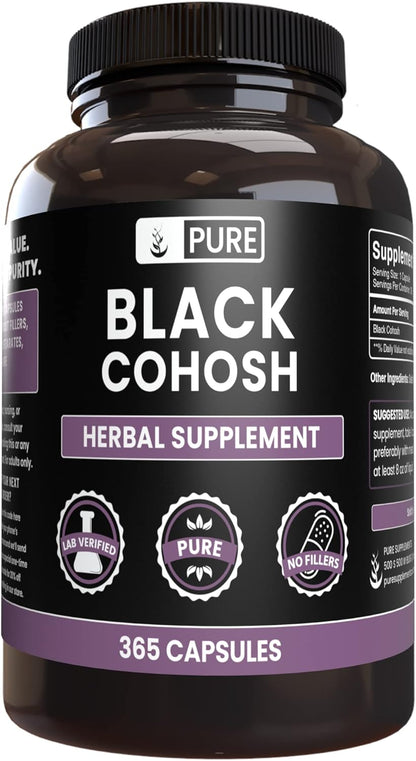 Pure Original Ingredients Black Cohosh 365 Capsules front bottle view