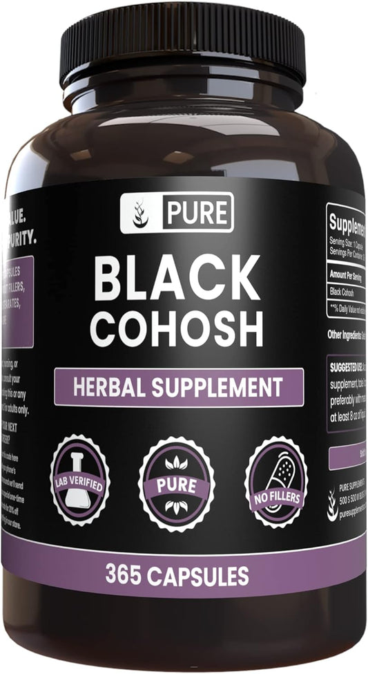 Pure Original Ingredients Black Cohosh 365 Capsules front bottle view