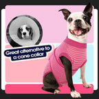 FUAMEY canine recovery onesie breathable cotton fabric close up