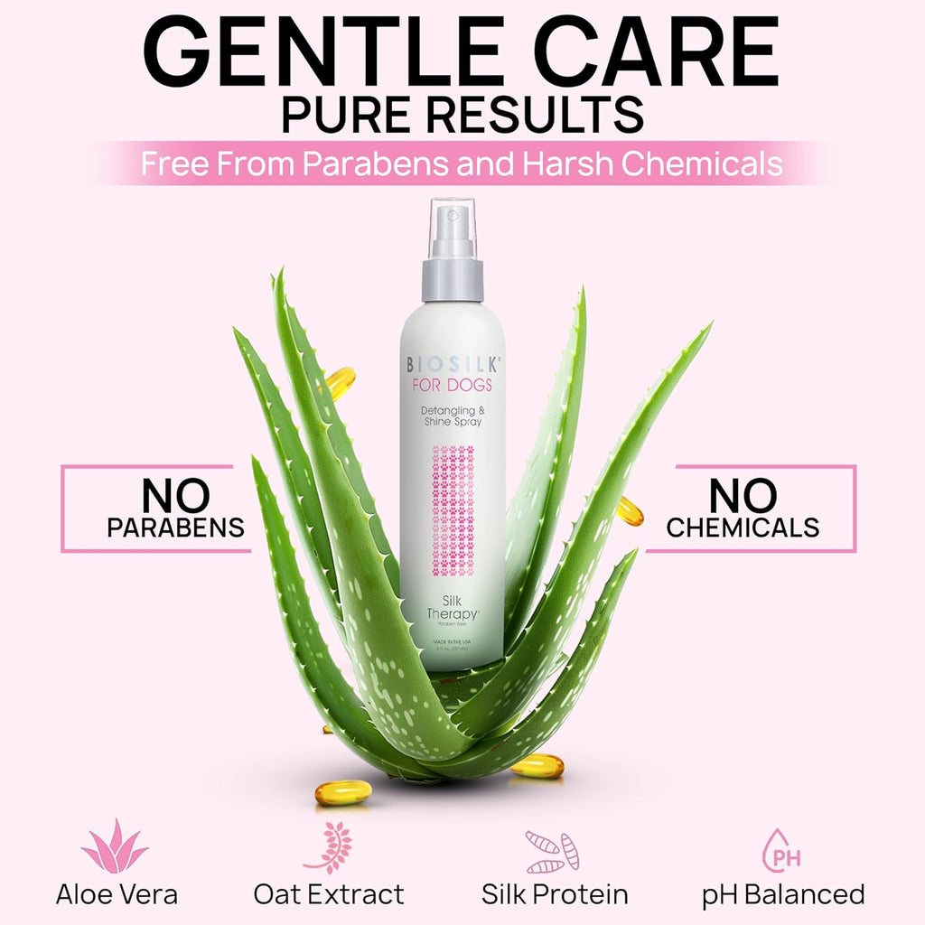BioSilk for Dogs Silk Therapy Detangling and Shine Protecting Spray, pH Balanced Leave-In Mist with Silk and Vitamins for Dematting, Paraben-Free, All Coats and Breeds, 8 Fl Oz - Image 12