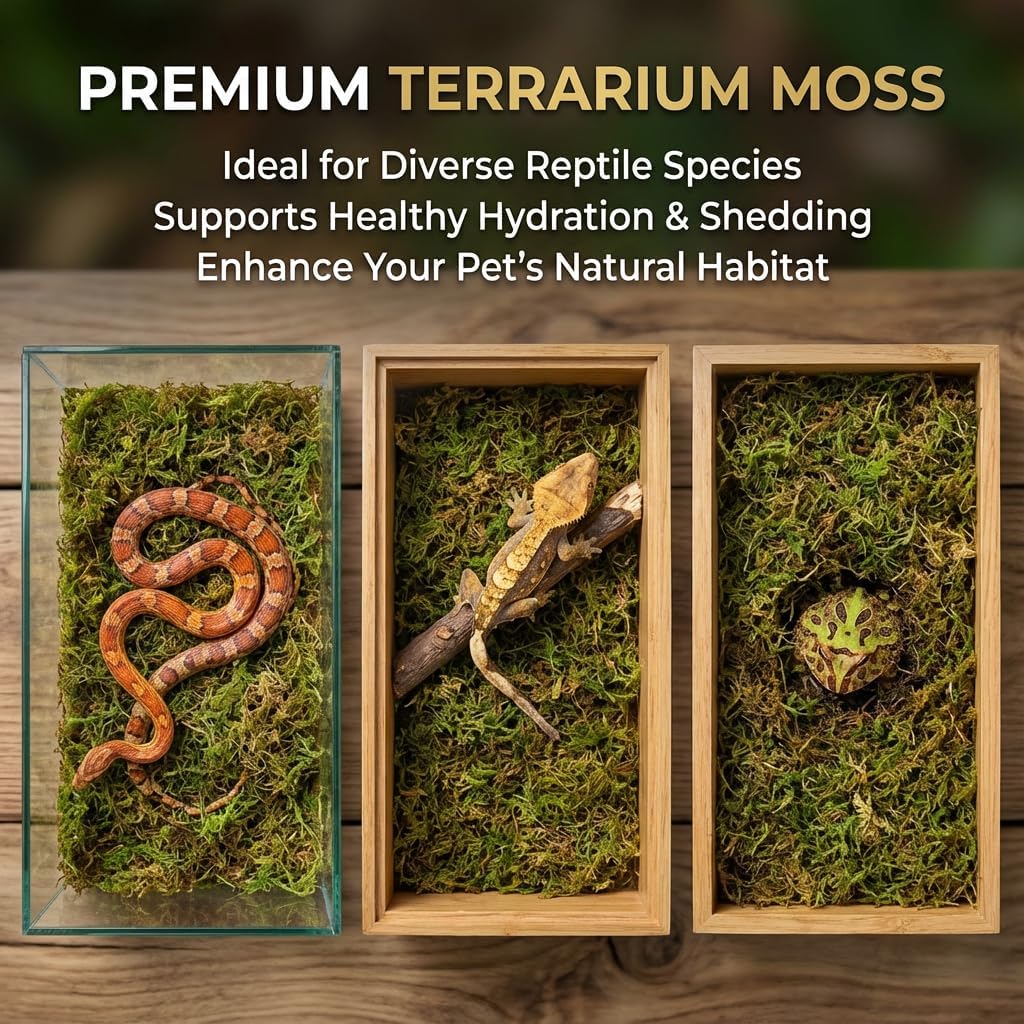Close up of moisture retaining terrarium bedding material