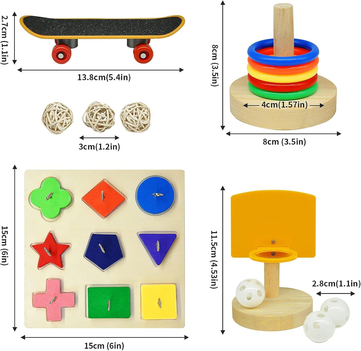 Wooden block shape-sorting puzzles for pet birds
