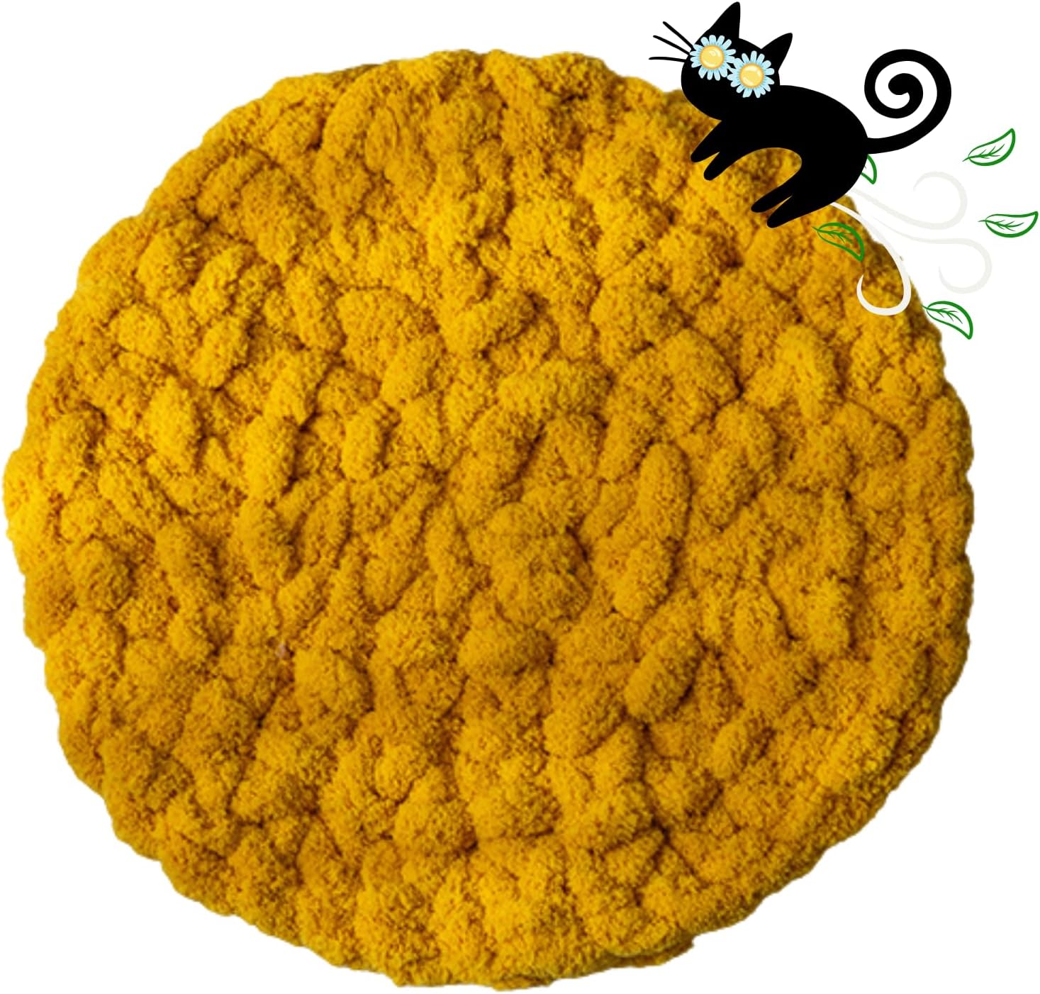Cat Extra-Soft Kneading Mat, Handmade Washable Round Cat Pad Blanket for Indoor Kittens, Plush Breathable Cushion Bed for Cat Trees, Sofas & Floors (White,Small) - Image 9