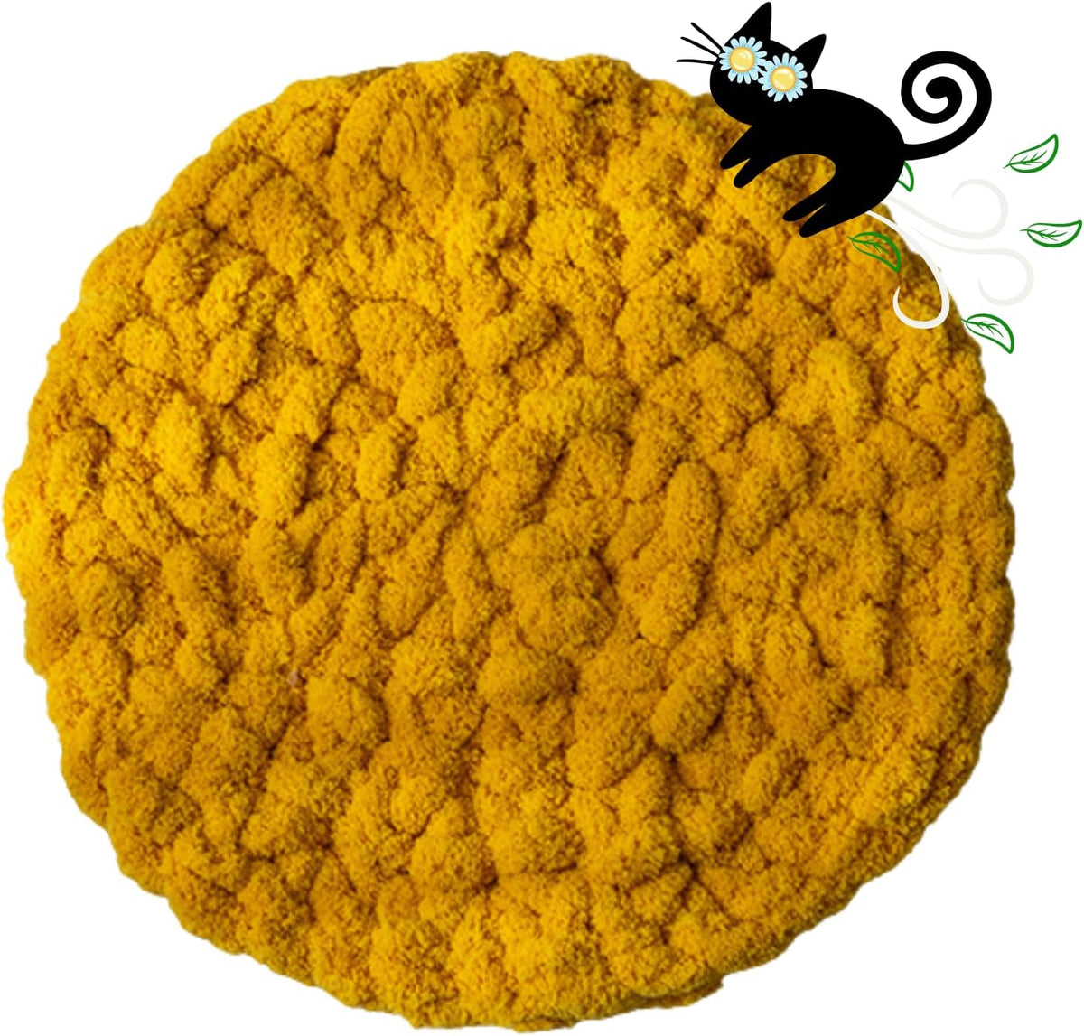 Cat Extra-Soft Kneading Mat, Handmade Washable Round Cat Pad Blanket for Indoor Kittens, Plush Breathable Cushion Bed for Cat Trees, Sofas & Floors (White,Small) - Image 9