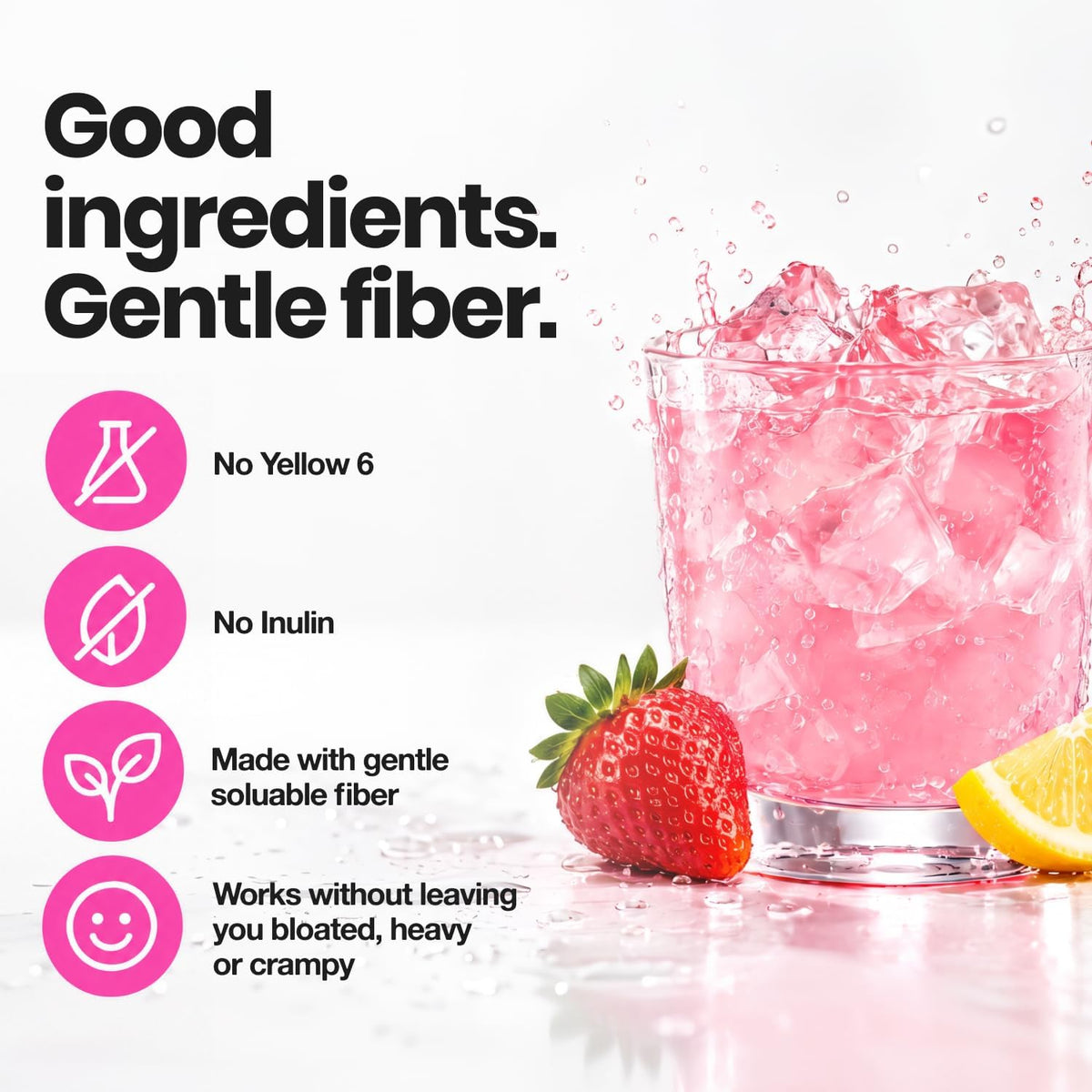 Belli Welli strawberry lemonade fiber powder scoop serving