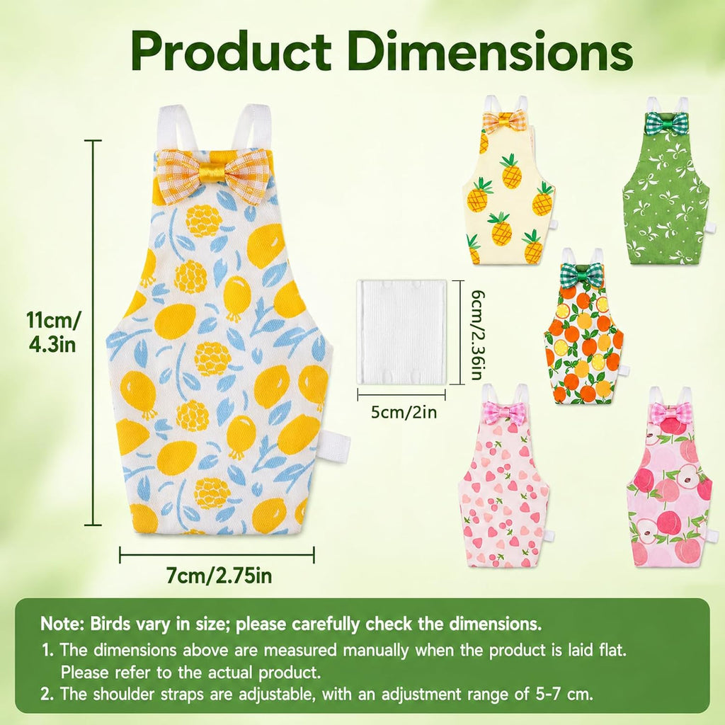 6 Pack Reusable Bird Diapers with 10 Washable Pads - Image 2