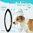 Clear view pet dome window reducing dog anxiety by showing the outside view