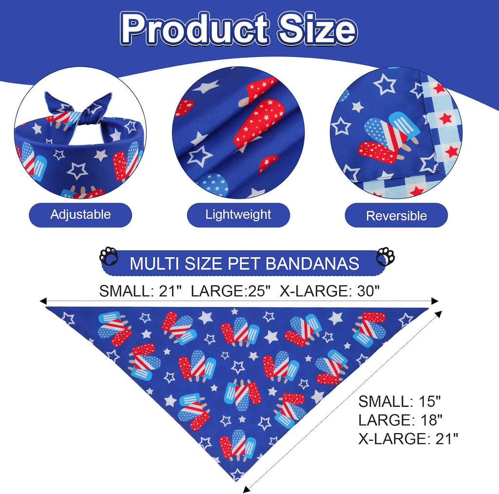 Durable polyester dog bandana with festive summer designs