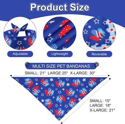 Durable polyester dog bandana with festive summer designs