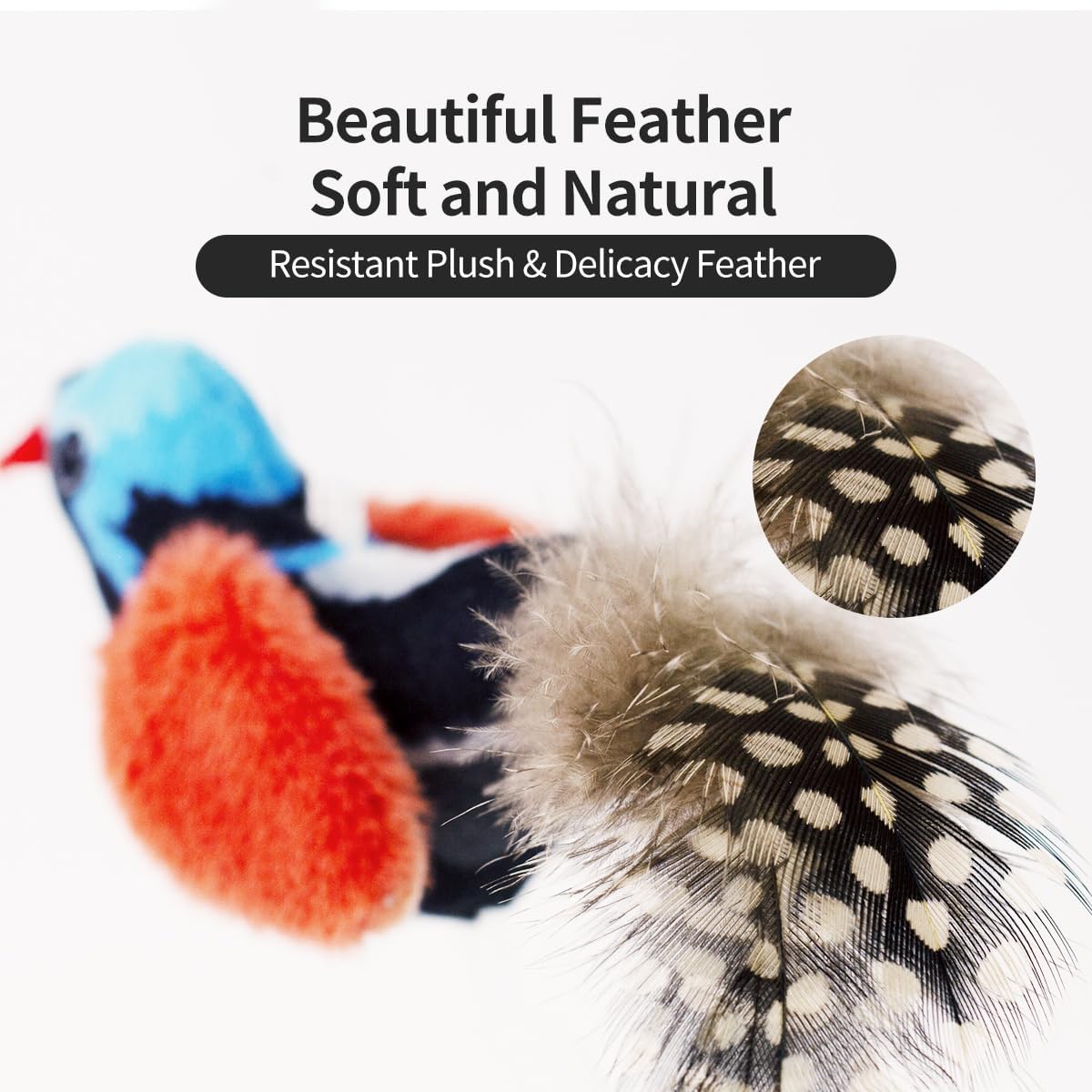 Touch activated chirping bird toy for cat hunting instincts