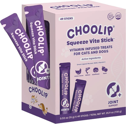 Choolip Squeeze Vita Stick Lickable Cat and Dog Treats, 49-Count Kidney Support Variety Pack, Tuna and Pollack with Pumpkin, Blueberry and Omega-3 - Image 12