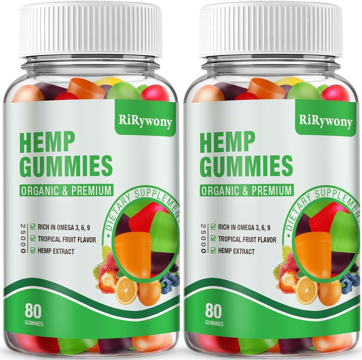 RiRywony Health Omega 3 6 9 Gummies front bottle view