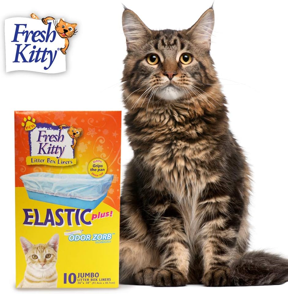 Fresh Kitty Jumbo Elastic Draw Top Litter Box Liners 10 Count front package view