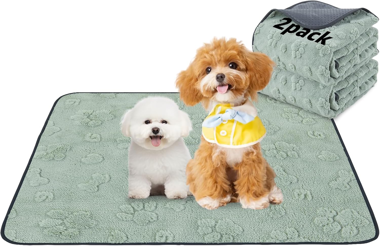 LOOBANI Washable Pee Pads for Dogs: 2 Pack Super Absorbent Reusable Puppy Pads, Leakproof and Waterproof Dog Training Pads Whelping Pads for Potty, Floor, Crate, Couch Bed and Travel, 36"x24" - Image 11