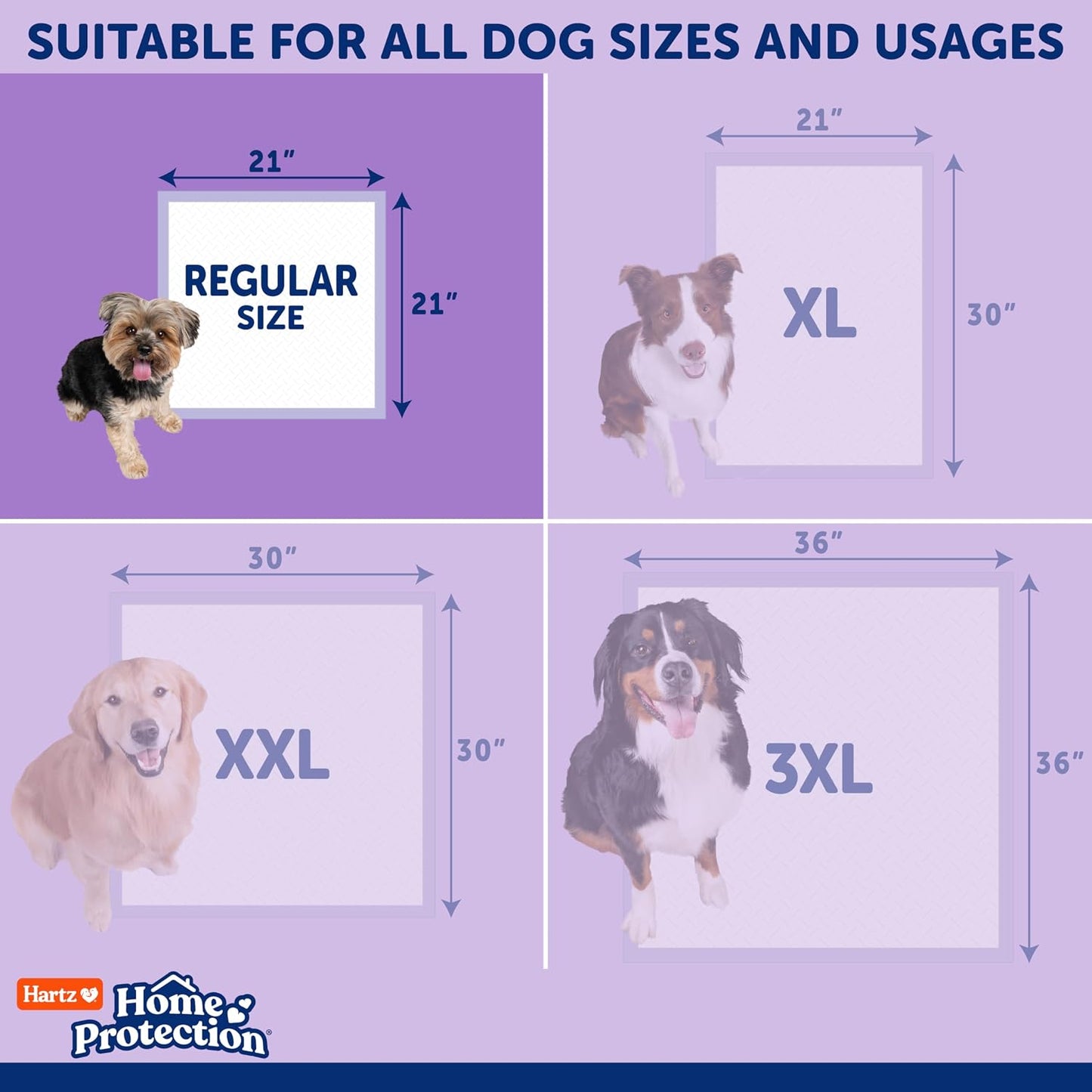Hartz authentic USA imported pet care products lavender training pad back sheet