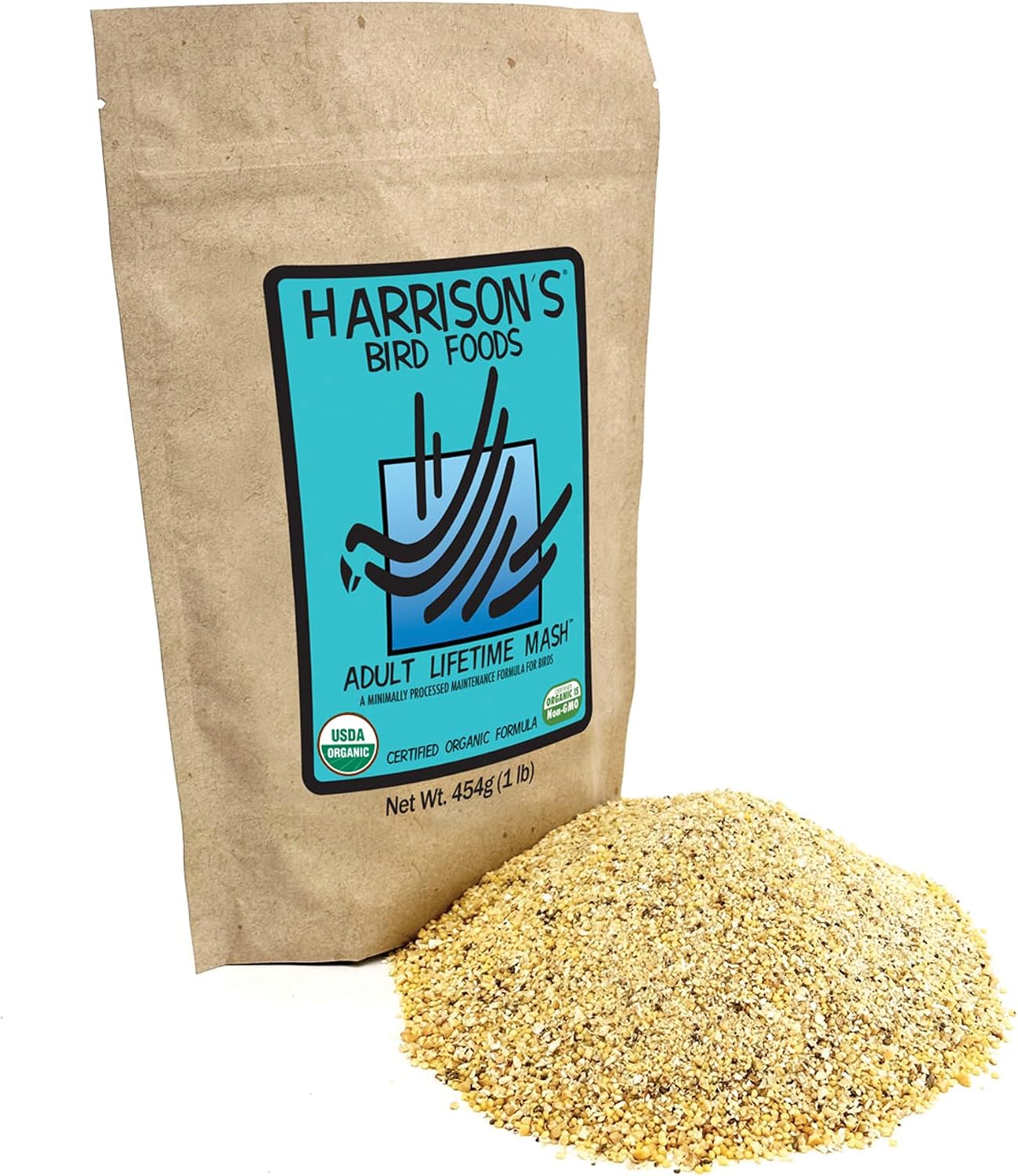 Harrison's Bird Foods Bird Food Adult Lifetime Fine Certified Organic Non-GMO Formula Bird Food 1lb - Image 9