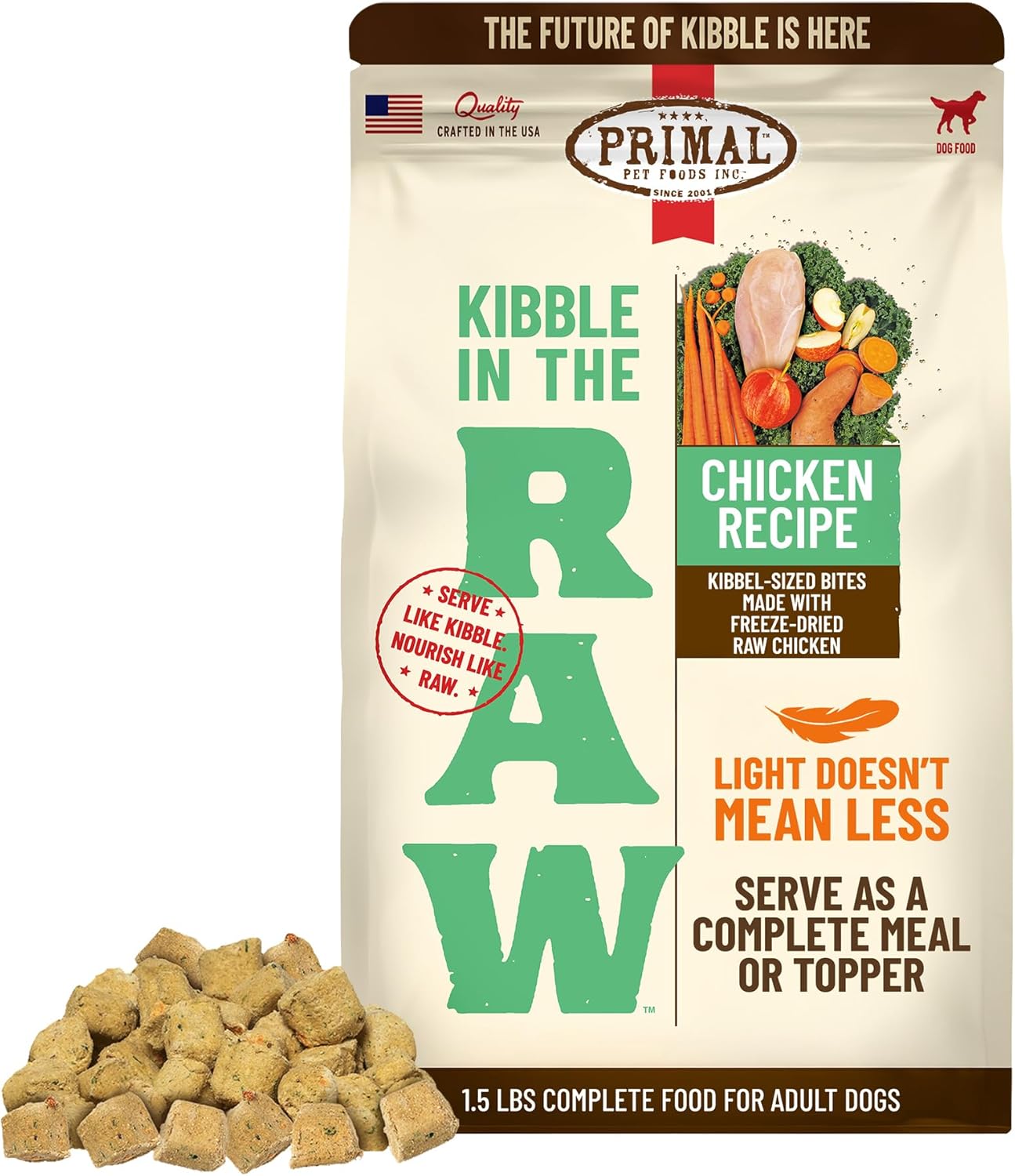Primal Kibble in The Raw, Freeze Dried Dog Food, Beef, Scoop & Serve, Made with Raw Protein, Whole Ingredient Nutrition, Crafted in The USA, Dry Dog Food 1.5 lb Bag - Image 13